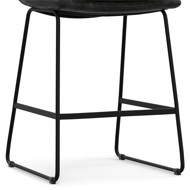 Pemberly Row Danika Counter Height Stools Set of 2 in Charcoal Gray