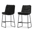 Pemberly Row Danika Counter Height Stools Set of 2 in Charcoal Gray