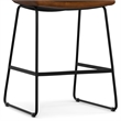 Pemberly Row Camel Brown Counter Height Stool in Faux Leather (Set of 2)