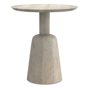 Pemberly Row Polygon Side Table in Solid Mango Wood and White Wash Finish