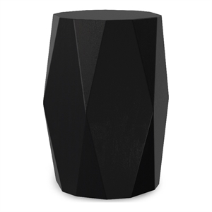 Pemberly Row Judson Wide Solid Mango Wood End Table in Black Finish
