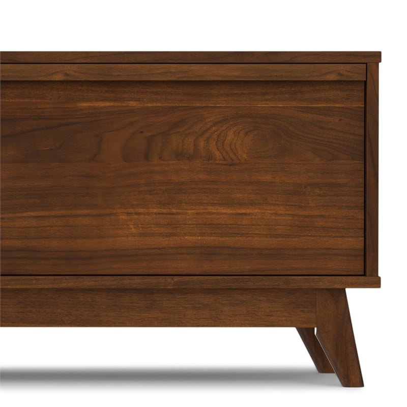 Pemberly Row 72 in Mid Century Modern TV Media Stand in Walnut Veneer