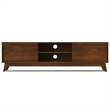 Pemberly Row 72 in Mid Century Modern TV Media Stand in Walnut Veneer