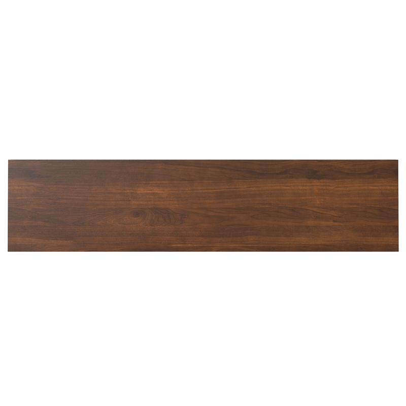 Pemberly Row 72 in Mid Century Modern TV Media Stand in Walnut Veneer