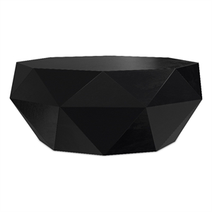 Pemberly Row Irregular Coffee Table in Solid Acacia Wood Black Finish