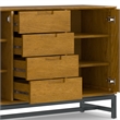 Pemberly Row Industrial Sideboard in Solid Wood Oak Veneer and Metal