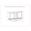 Pemberly Row Industrial Sideboard in Solid Wood Oak Veneer and Metal
