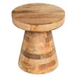 Pemberly Row Mango Wood Round Accent Table in Natural Finish