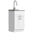 Pemberly Row 20-inch Utility Sink Cabinet with Chrome Faucet in Pure White