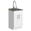 Pemberly Row 20-inch Utility Sink Cabinet with Chrome Faucet in Pure White