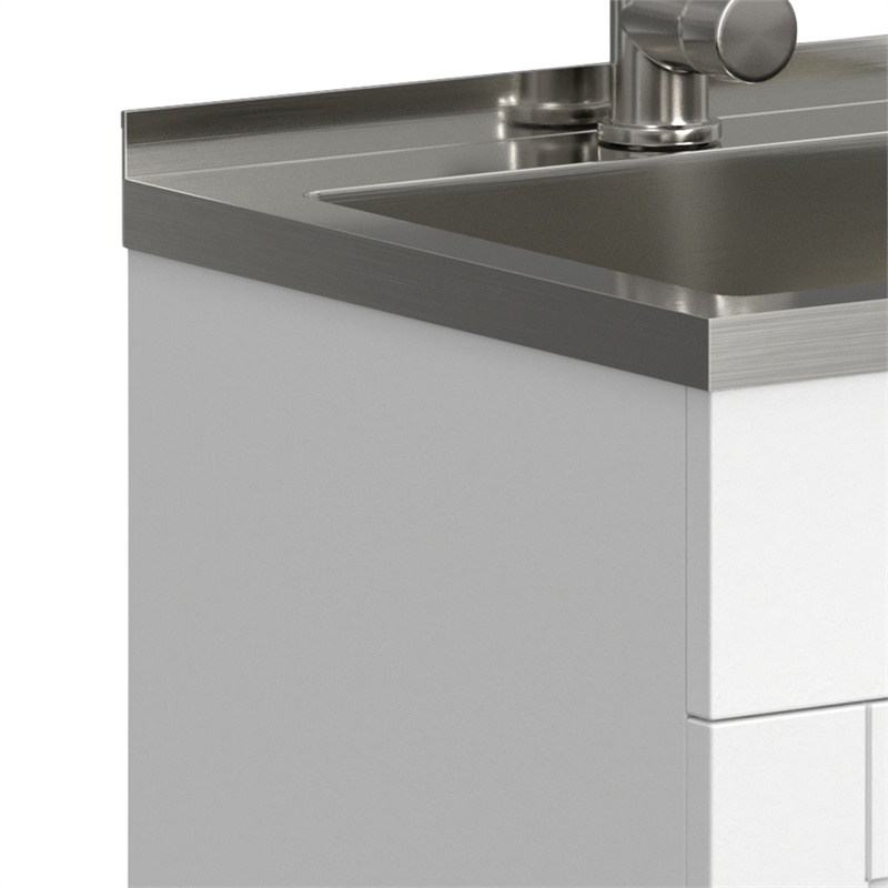 Pemberly Row 20-inch Utility Sink Cabinet with Chrome Faucet in Pure White
