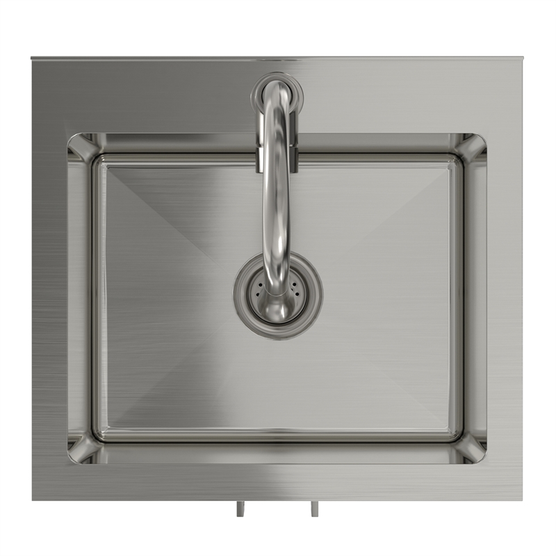 Pemberly Row 20-inch Utility Sink Cabinet with Chrome Faucet in Pure White