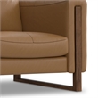 Pemberly Row Richard Wide Loveseat Genuine Leather Butternut Brown 63 in