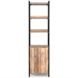 Pemberly Row Mango Wood Narrow Bookshelf with Cabinet in Natural Finish