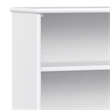 Pemberly Row Solid Wood Mid-Century Low Bookcase in White with 4 Shelves