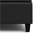 Pemberly Row Square Coffee Table Storage Ottoman in Black Vegan Faux Leather
