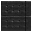 Pemberly Row Square Coffee Table Storage Ottoman in Black Vegan Faux Leather