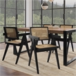 Pemberly Row Dining Arm Chair Pair in Solid Beechwood and Black Frame