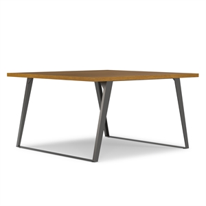 Pemberly Row 54 x 54 in Square Dining Table in Oak Veneer with Graphite Legs