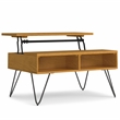 Pemberly Row 36 in Wide Industrial Lift-Top Coffee Table with Black Legs