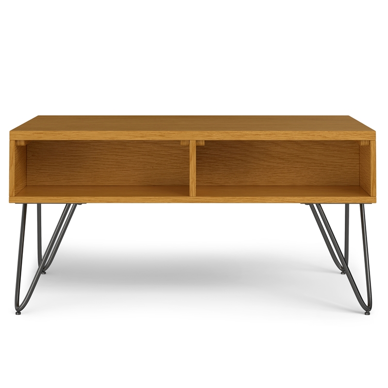 Pemberly Row 36 in Wide Industrial Lift-Top Coffee Table with Black Legs