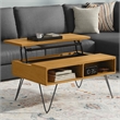 Pemberly Row 36 in Wide Industrial Lift-Top Coffee Table with Black Legs