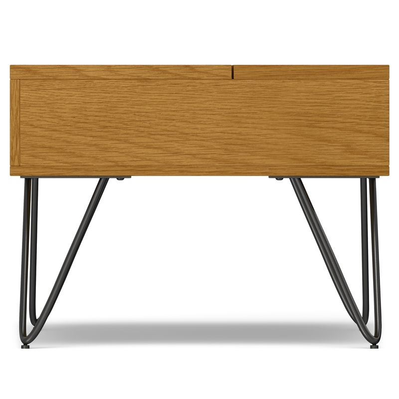 Pemberly Row 36 in Wide Industrial Lift-Top Coffee Table with Black Legs