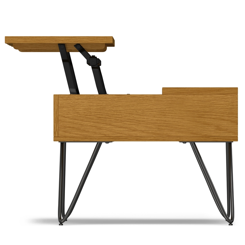 Pemberly Row 36 in Wide Industrial Lift-Top Coffee Table with Black Legs