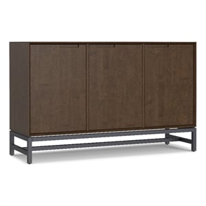 Pemberly Row Modern 58 in 3-Door Sideboard Buffet in Walnut Brown