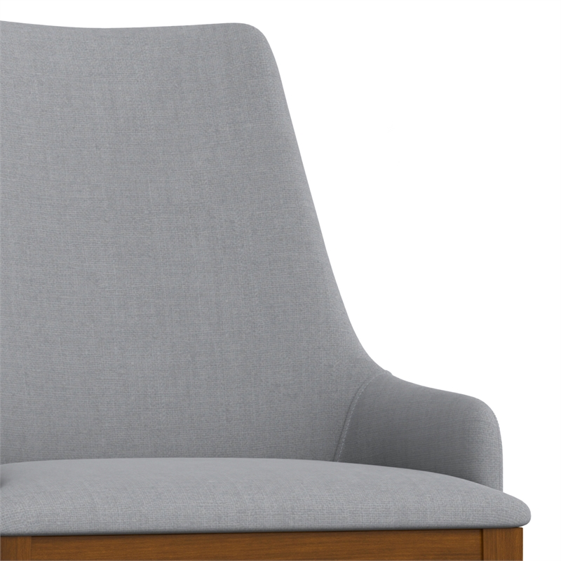 Pemberly Row Contemporary Dining Chair Set of 2 in Light Gray Fabric
