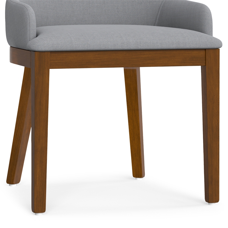 Pemberly Row Contemporary Dining Chair Set of 2 in Light Gray Fabric