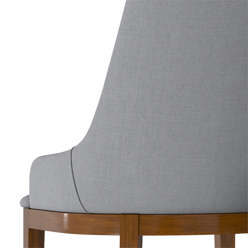 Pemberly Row Contemporary Dining Chair Set of 2 in Light Gray Fabric