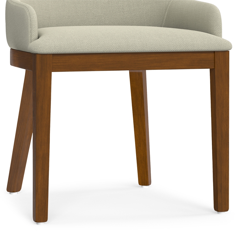 Pemberly Row Contemporary Dining Chair Set of 2 in Natural Linen Look Fabric
