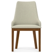 Pemberly Row Contemporary Dining Chair Set of 2 in Natural Linen Look Fabric