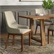 Pemberly Row Contemporary Dining Chair Set of 2 in Natural Linen Look Fabric