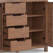 Pemberly Row Pine Sideboard Buffet with 4 Drawers & Cabinets in Saddle Brown