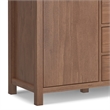 Pemberly Row Pine Sideboard Buffet with 4 Drawers & Cabinets in Saddle Brown