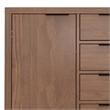 Pemberly Row Pine Sideboard Buffet with 4 Drawers & Cabinets in Saddle Brown
