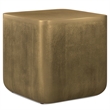 Pemberly Row Metal Side Table in Antique Brass Finish Rounded Square Shape
