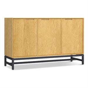 Pemberly Row Modern Sideboard Buffet in Natural Oak with Metal Frame