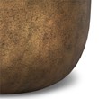 Pemberly Row Drum-Shaped Coffee Table in Antique Brass Cast Aluminum