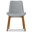Pemberly Row Solid Wood Dining Chair Set of 2 with Light Gray Upholstery