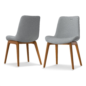 pemberly row solid wood dining chair set of 2 with light gray upholstery