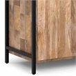 Pemberly Row Solid Mango Wood 74x30 Large Bookshelf with Cabinet in Natural