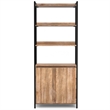 Pemberly Row Solid Mango Wood 74x30 Large Bookshelf with Cabinet in Natural