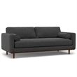 Pemberly Row Morrison Sofa Set with Ottoman in Charcoal Gray Polyester
