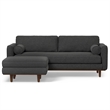Pemberly Row Morrison Sofa Set with Ottoman in Charcoal Gray Polyester