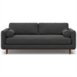 Pemberly Row Morrison Sofa Set with Ottoman in Charcoal Gray Polyester