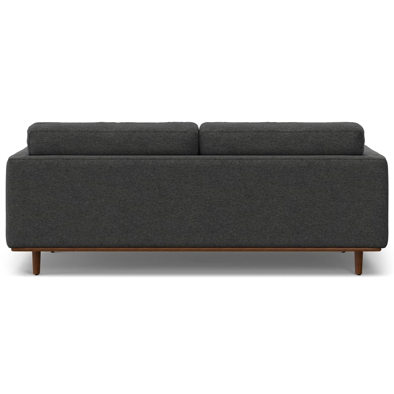 Pemberly Row Morrison Sofa Set with Ottoman in Charcoal Gray Polyester