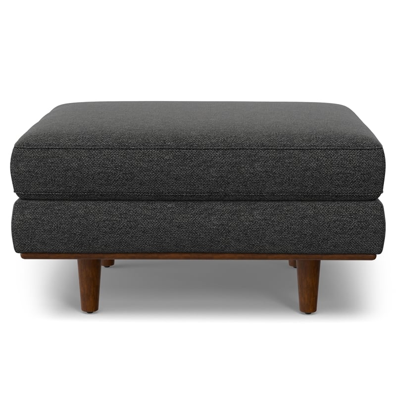 Pemberly Row Morrison Sofa Set with Ottoman in Charcoal Gray Polyester